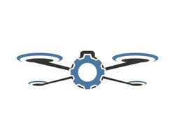 Drone with gear shape inside vector