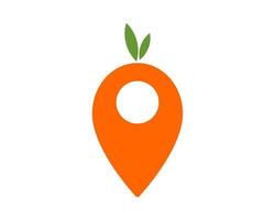 Location pin with carrot shape inside vector