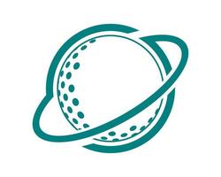 Planet ring with golf ball inside vector