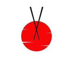 Red moon with chopstick inside vector