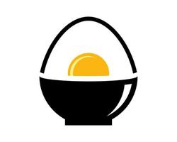 Bowl with boiled eggs inside vector