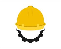 Building hat with gear shape vector