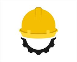 Building hat with gear shape vector