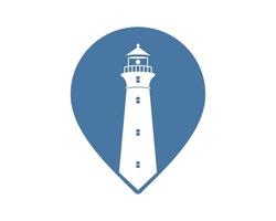 Location shape with lighthouse inside vector