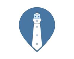 Location shape with lighthouse inside vector