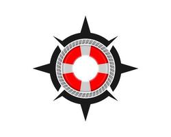 Compass shape with buoy inside vector
