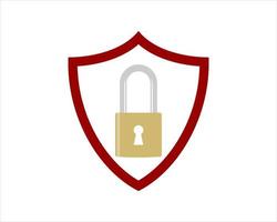 Shield shape with padlock inside vector