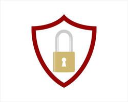 Shield shape with padlock inside vector