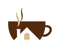 A coffee cup with house shape inside vector