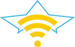 Star with network symbol inside vector