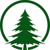Circle with pine tree inside vector