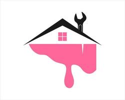 House and wrench with paint vector