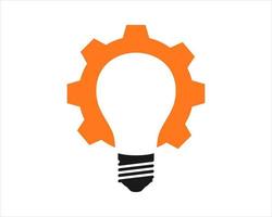 Gear with bulb shape inside vector