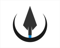 Circle shape with spear inside vector
