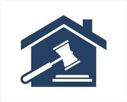 House with court hammer inside vector