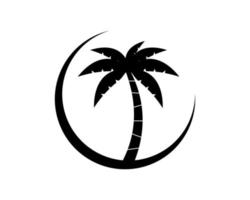 Circle with palm tree inside vector