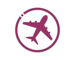 Circle shape with plane inside vector