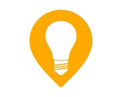 Location pin with bulb inside vector