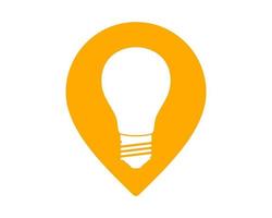 Location pin with bulb inside vector