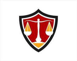 Shield with scale silhouette inside vector