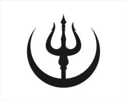 Circle shape with trident inside vector