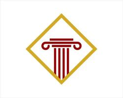 Rectangle with court pillar inside vector