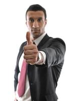 Businessmen making his thumb up saying OK photo