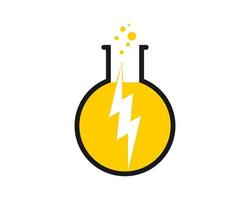 Potion bottle with lightning inside vector