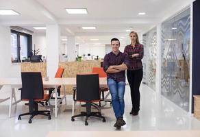 business people group portrait at modern office photo