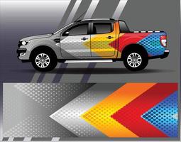 Car wrap design vector. Graphic  abstract stripe racing background kit designs for wrap vehicle  race car  rally  adventure and livery vector