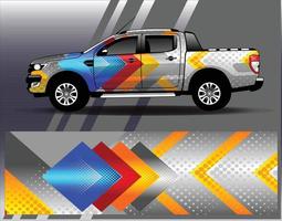 Car wrap design vector. Graphic  abstract stripe racing background kit designs for wrap vehicle  race car  rally  adventure and livery vector