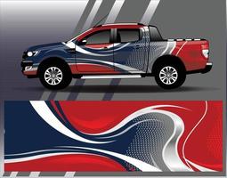 Car wrap design vector. Graphic  abstract stripe racing background kit designs for wrap vehicle  race car  rally  adventure and livery vector