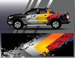 Car wrap design vector. Graphic  abstract stripe racing background kit designs for wrap vehicle  race car  rally  adventure and livery vector