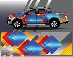 Car wrap design vector. Graphic  abstract stripe racing background kit designs for wrap vehicle  race car  rally  adventure and livery vector