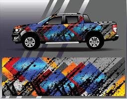 Car wrap design vector. Graphic  abstract stripe racing background kit designs for wrap vehicle  race car  rally  adventure and livery vector