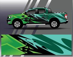 vector de diseño de envoltura de coche. Diseños de kits de fondo de carreras de rayas abstractas gráficas para envolver vehículos de carreras, carreras de autos, aventuras y librea