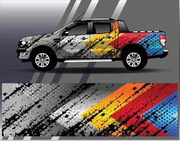 Car wrap design vector. Graphic  abstract stripe racing background kit designs for wrap vehicle  race car  rally  adventure and livery vector