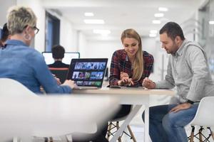 startup business team on meeting at modern office photo