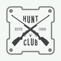 Vintage hunting label, logo or badge and design elements. Vector illustration