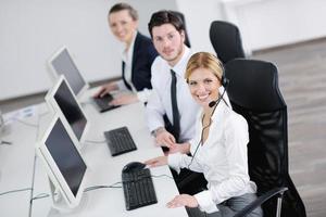 business people group working in customer and help desk office photo