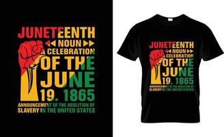 diseño de camisetas del 19 de junio, lema de la camiseta del 19 de junio y diseño de prendas de vestir, tipografía del 19 de junio, vector del 19 de junio, ilustración del 19 de junio