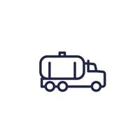 tanker truck line icon on white vector