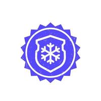 frost-resistance, cold resistant vector badge with shield