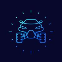 UTV icon, front view, linear design vector