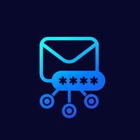 icono de correo electrónico con una contraseña, vector