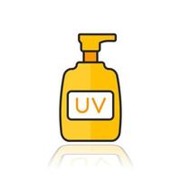 sunscreen, sunblock cream icon with outline vector