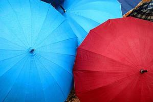 Raindrops on a umbrella photo