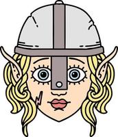 elf fighter character face illustration vector