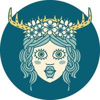 human druid character face icon vector