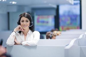 female call centre operator doing her job photo